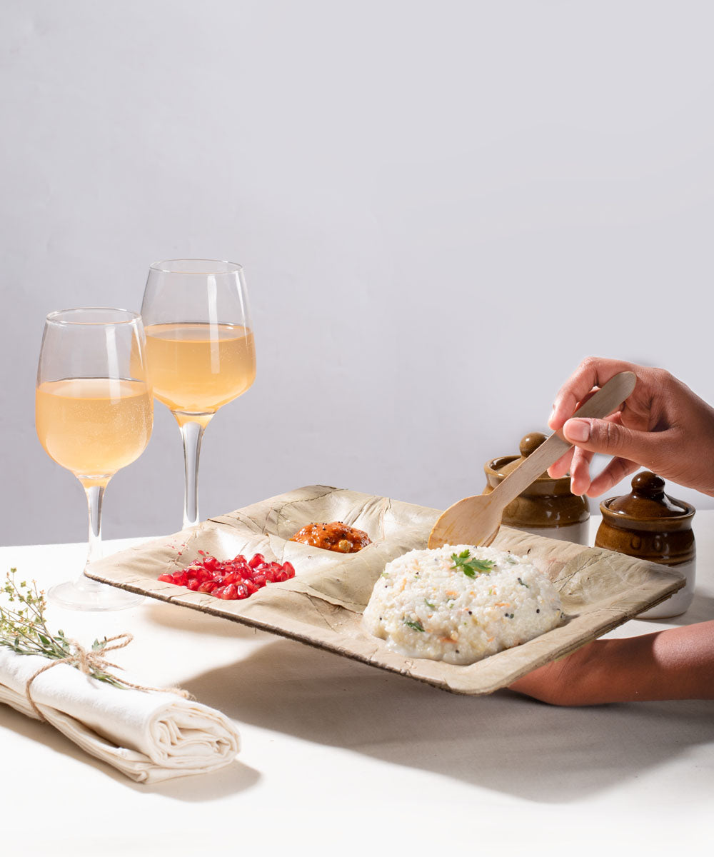 Beige Disposable  Handcrafted plates