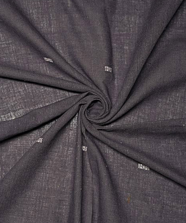 Beige butti on grey handspun handwoven cotton fabric