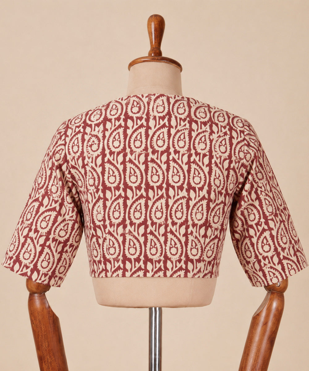 Red white red princess cut blouse front opening blouse