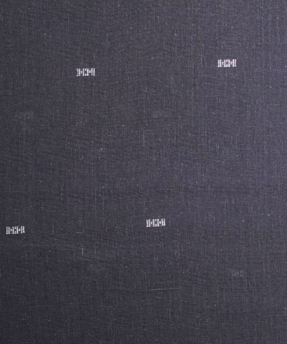 Beige butti on grey handspun handwoven cotton fabric
