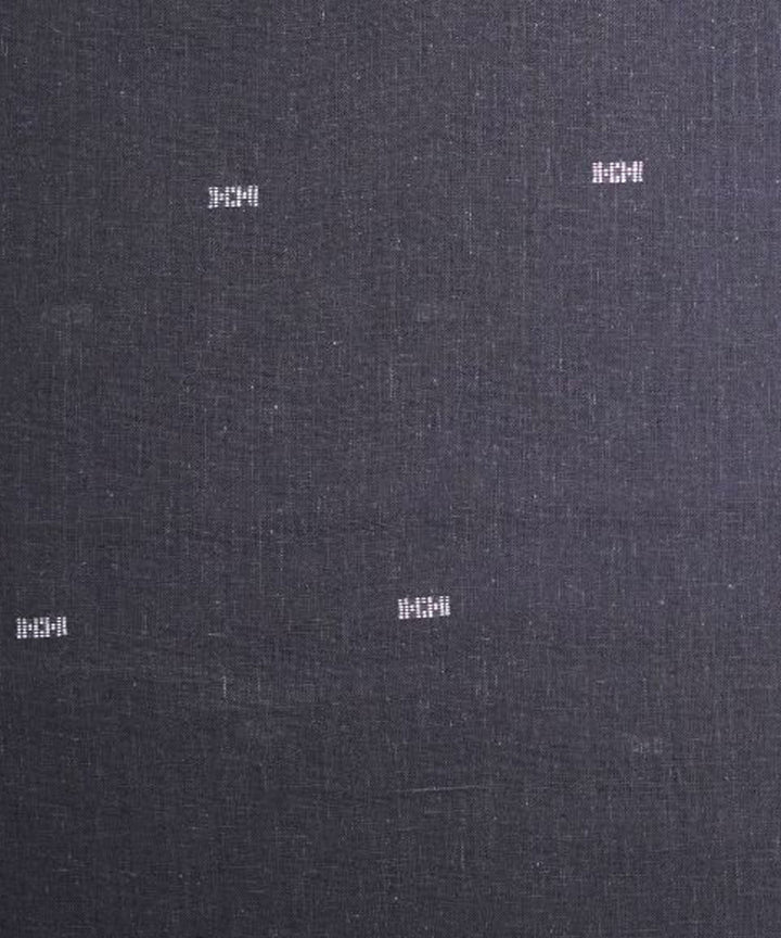 Beige butti on grey handspun handwoven cotton fabric