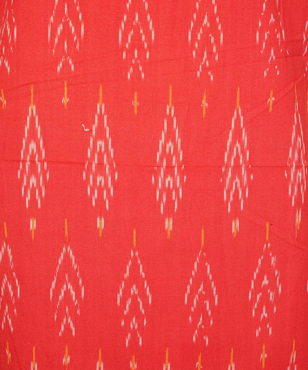 3pc Red grey handwoven cotton pochampally ikat dress material