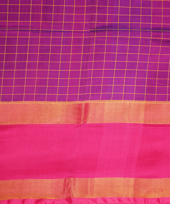 Purple pink silk handloom uppada saree