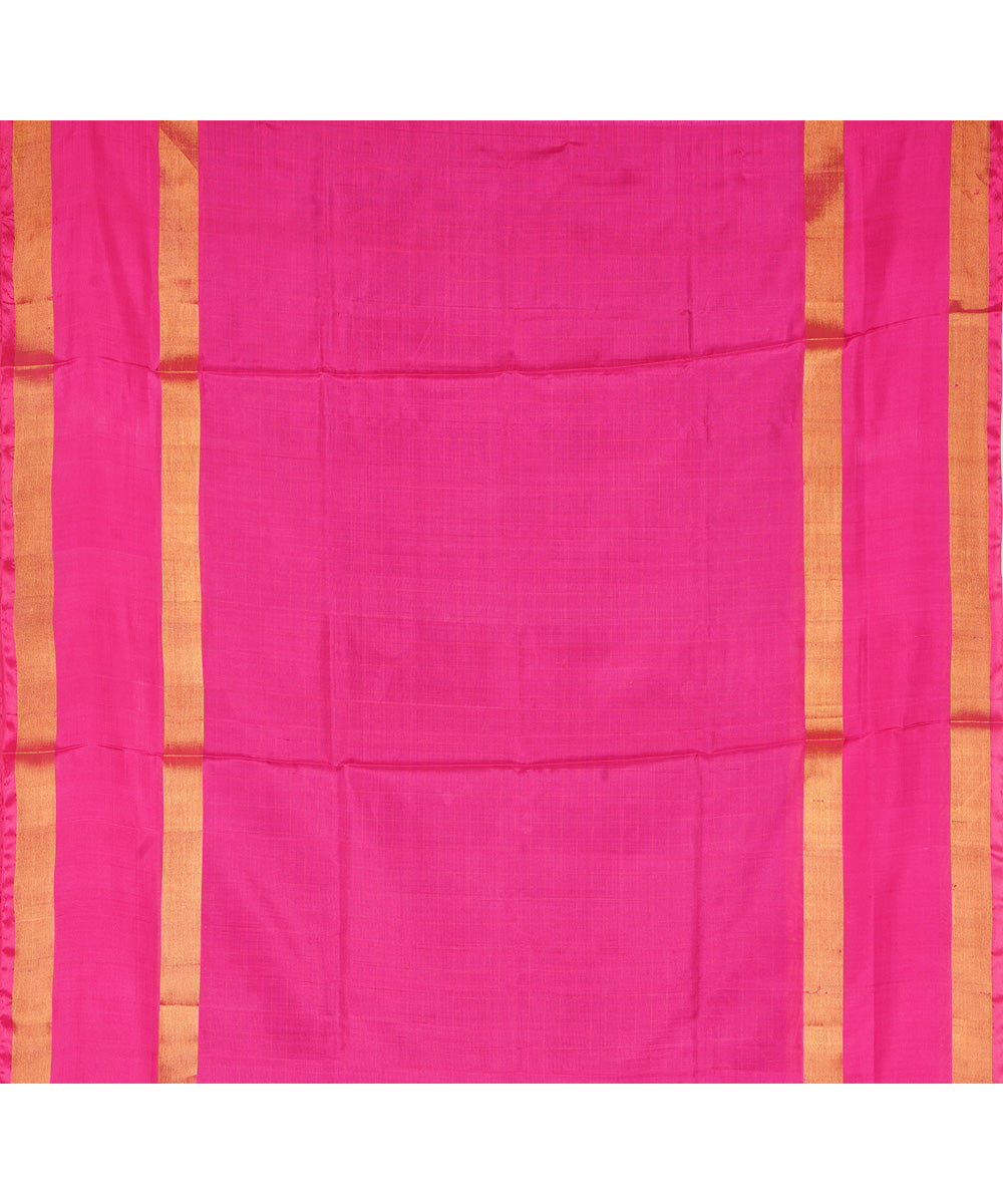 Purple pink silk handloom uppada saree