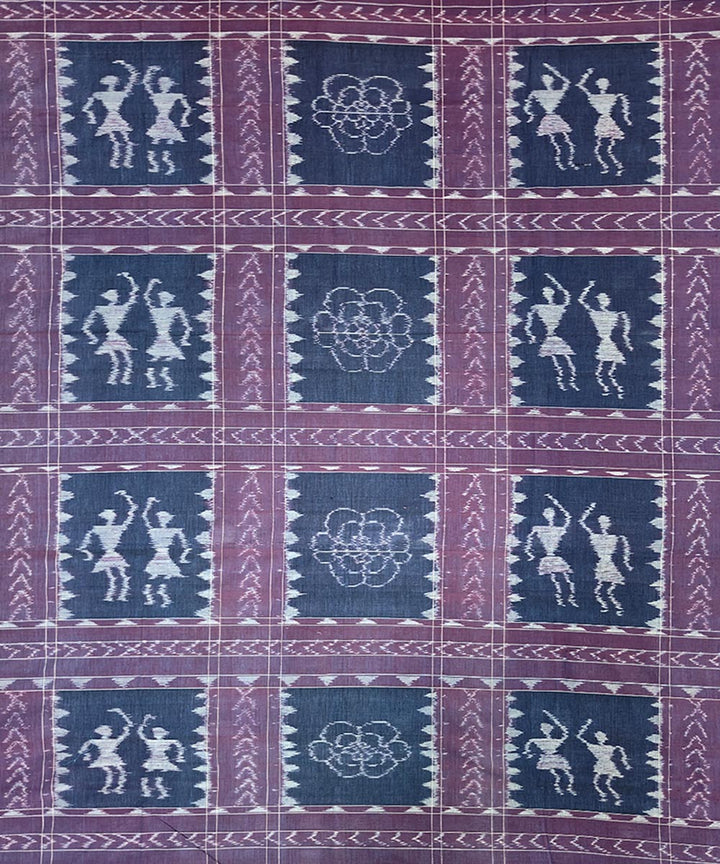 Purple handwoven sambalpuri cotton double bedsheet