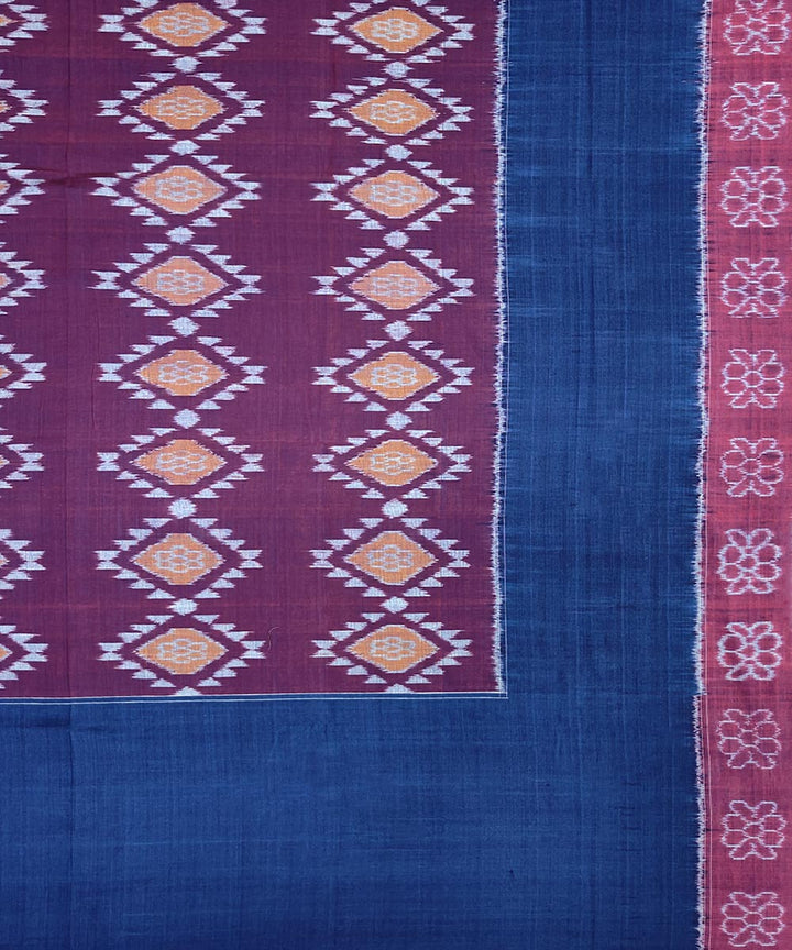 Navy blue maroon handwoven sambalpuri cotton double bedsheet