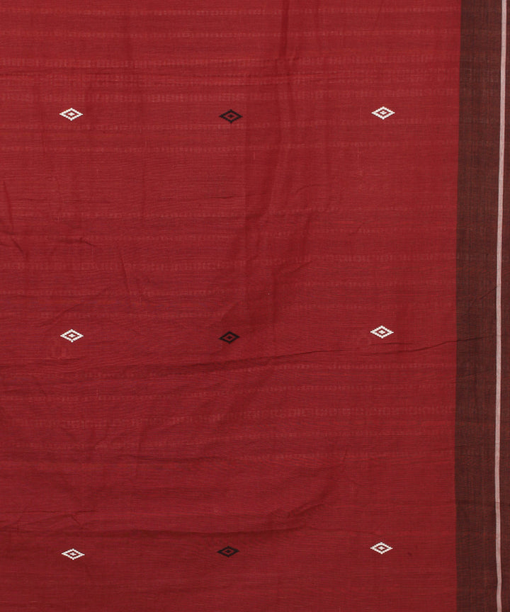 Maroon black handwoven kotpad cotton saree