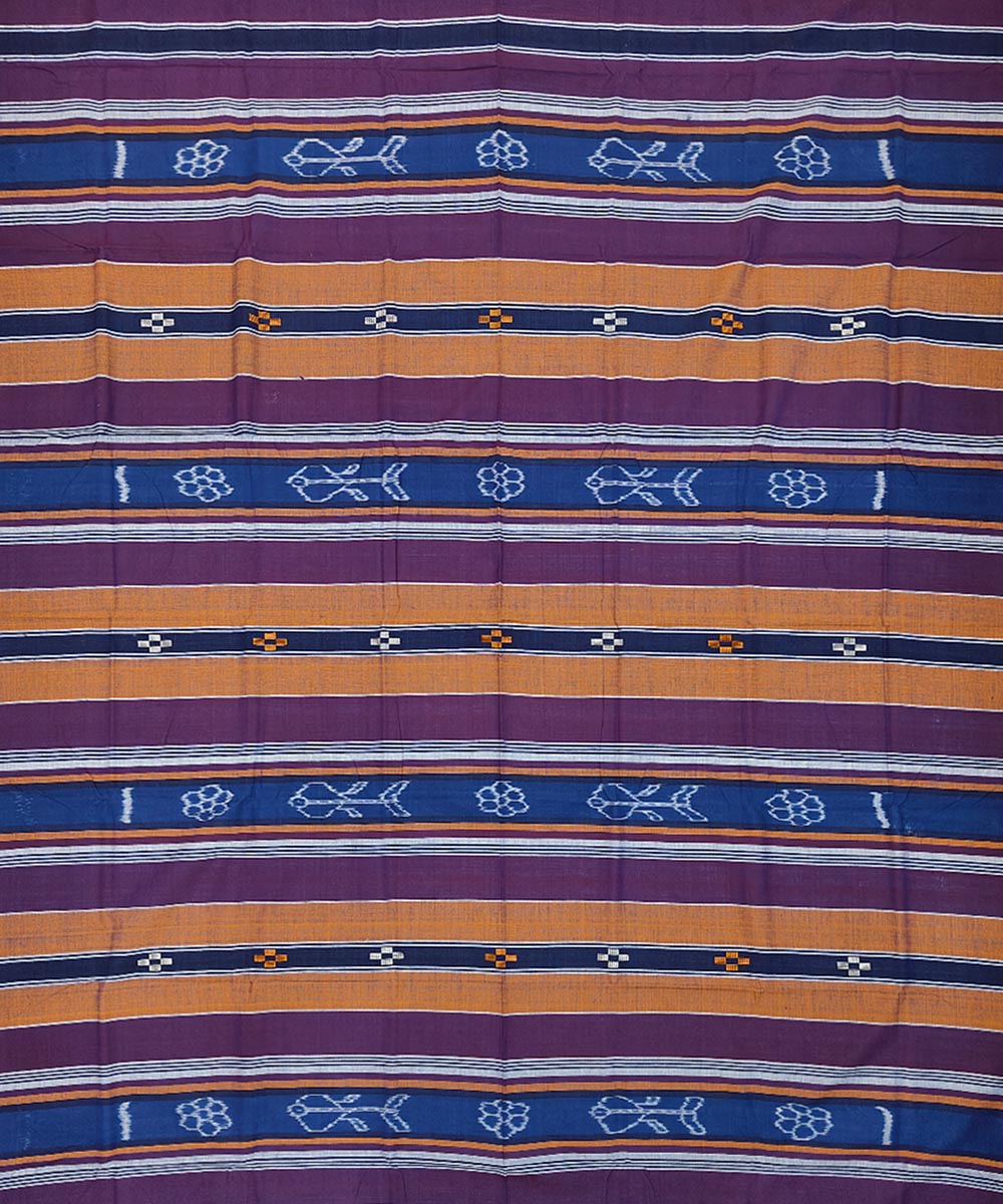 Multicolor handwoven sambalpuri cotton single bedsheet