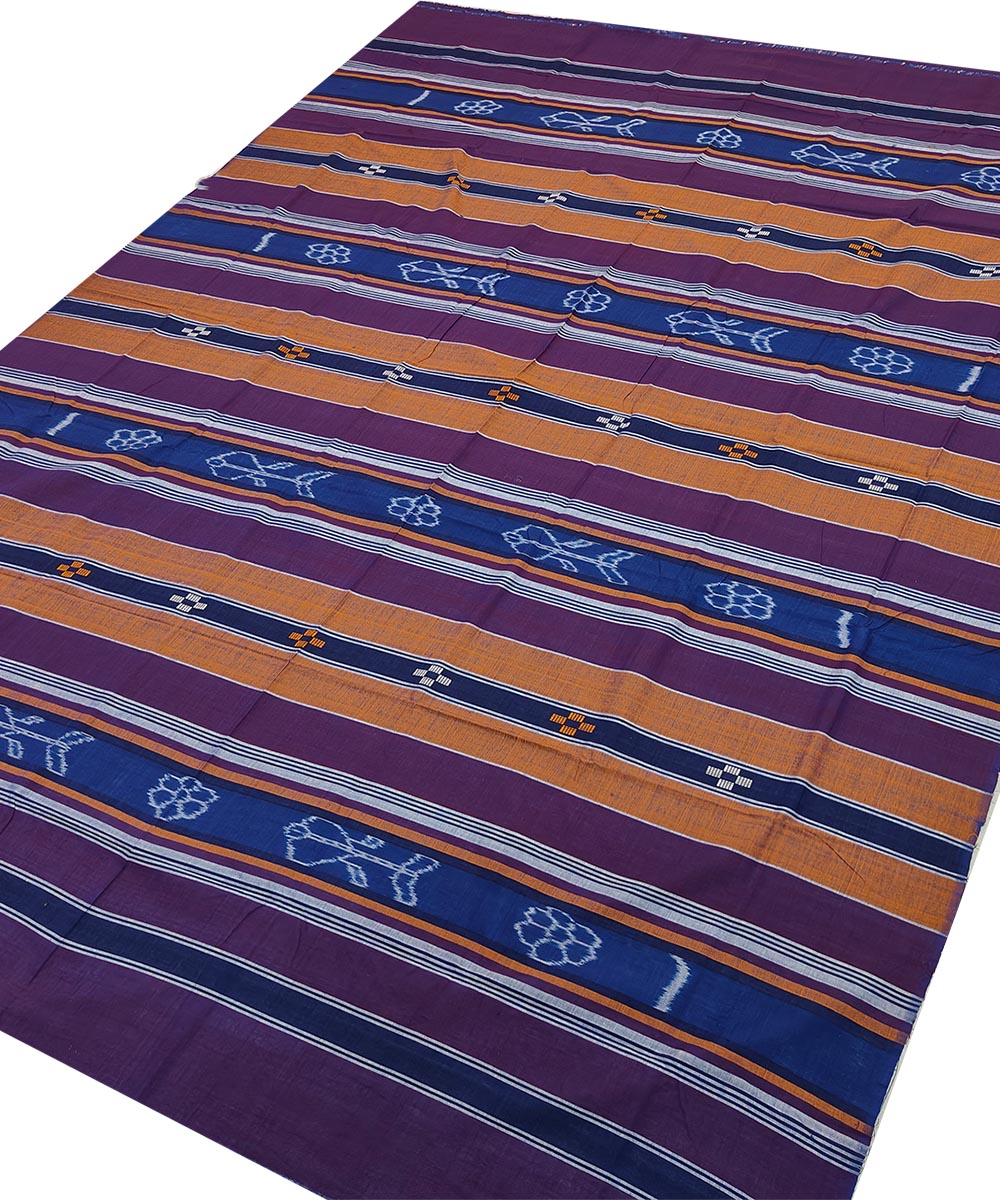 Multicolor handwoven sambalpuri cotton single bedsheet