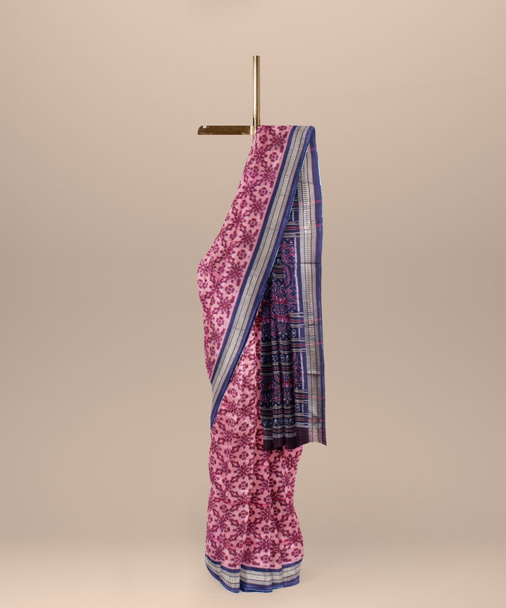 Purple blue silk handloom sambalpuri saree