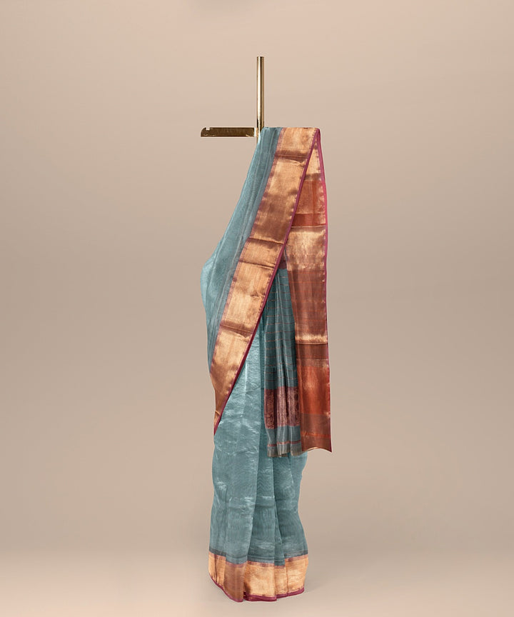 Aqua handloom maheshwari cotton silk saree