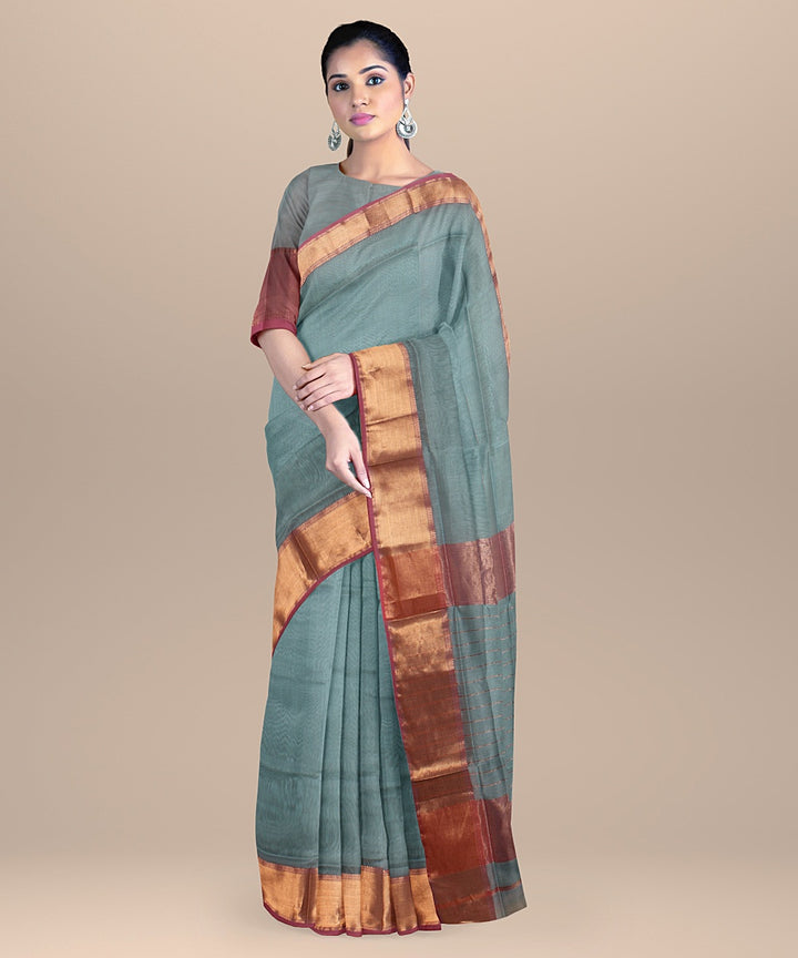 Aqua handloom maheshwari cotton silk saree