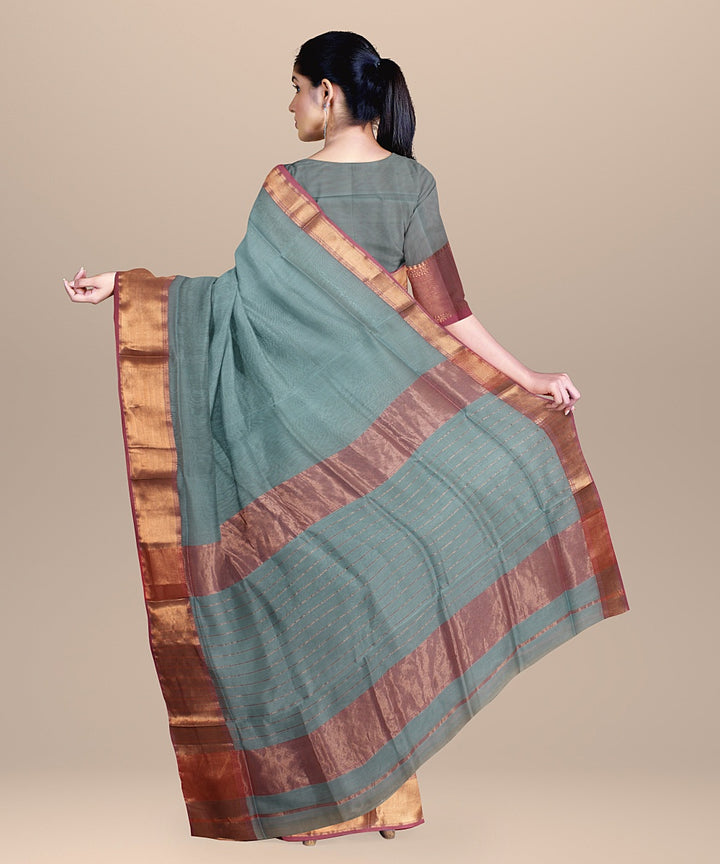 Aqua handloom maheshwari cotton silk saree