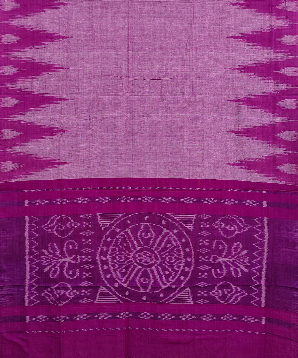 Lavender magenta cotton handloom nuapatna saree
