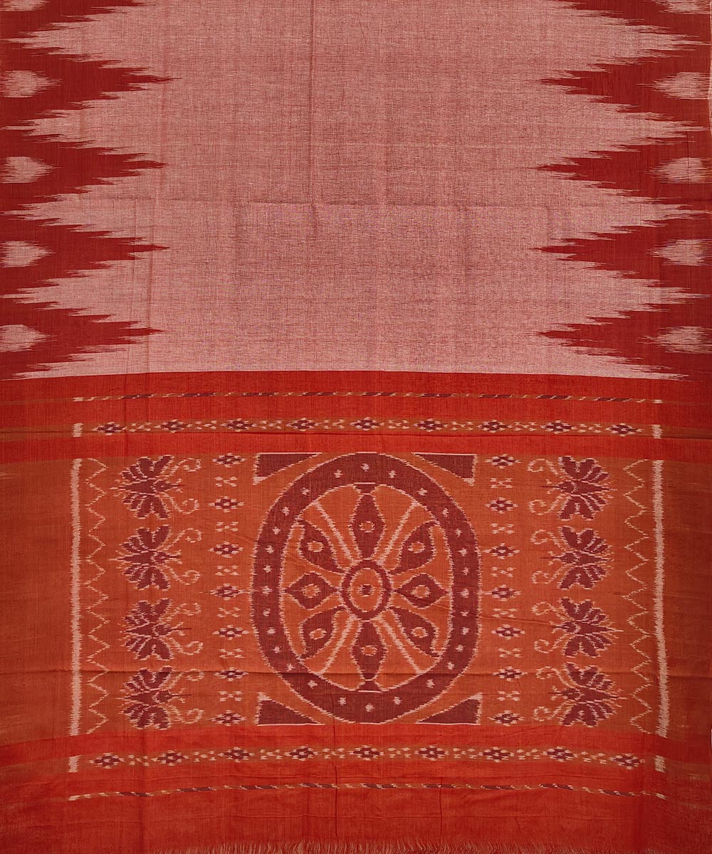 Rust cotton handloom nuapatna saree