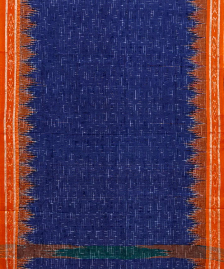Navy blue mustard cotton handloom nuapatna saree