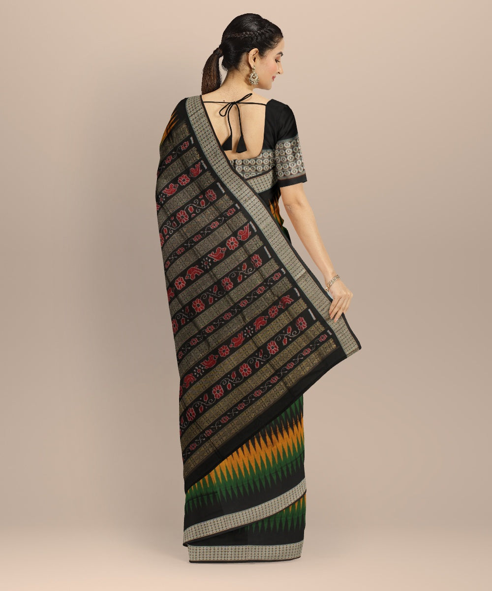 Black green yellow silk handloom sambalpuri saree