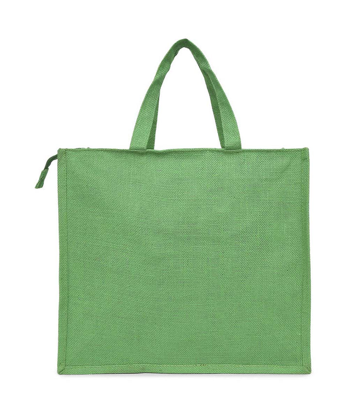 Dark green jute hand printed warli bag