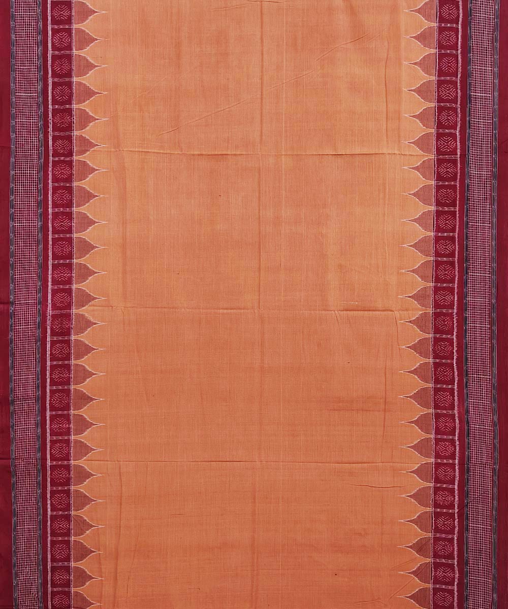Brown maroon cotton handloom nuapatna saree