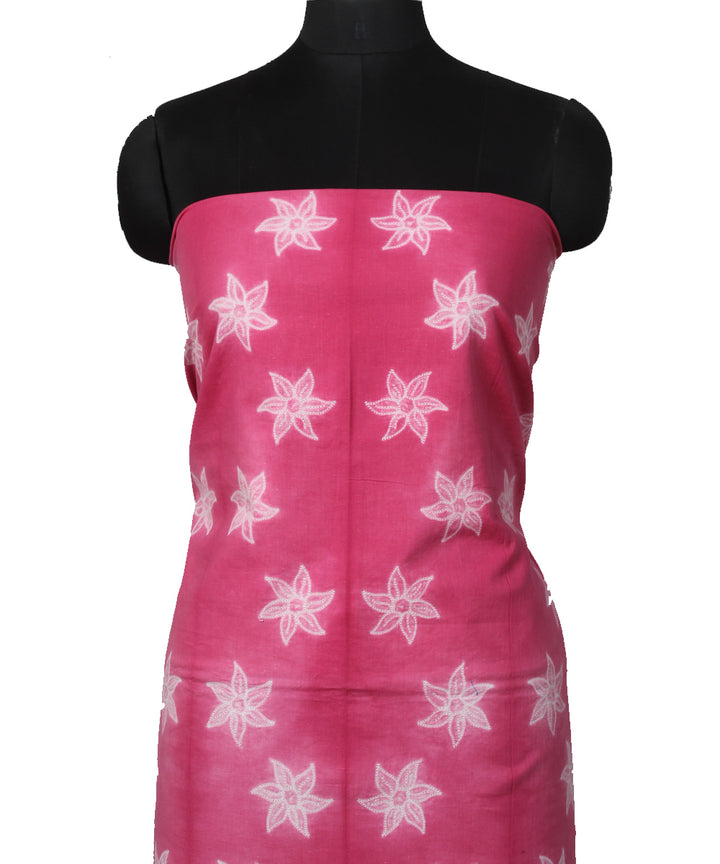 3m Pink cotton handwoven shibori kurta material