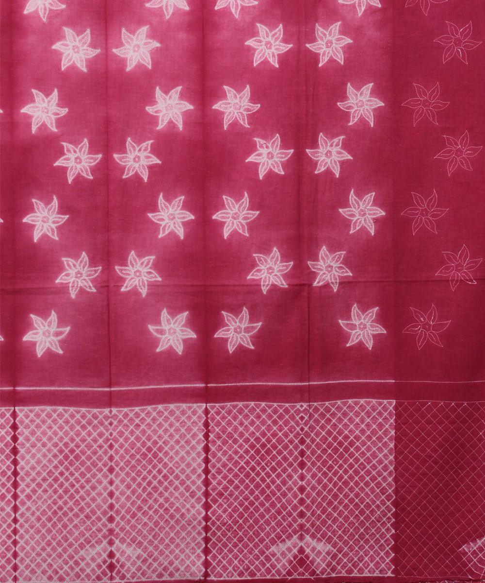 3m Pink cotton handwoven shibori kurta material