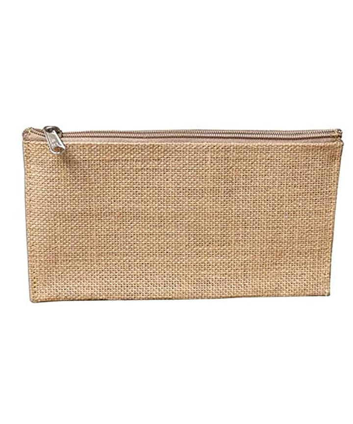 Beige jute handwoven pouch