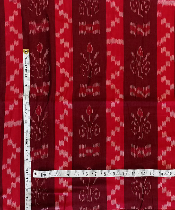 Red maroon handwoven nuapatna cotton fabric