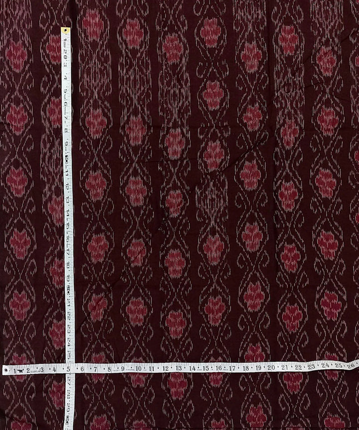Dark maroon handwoven nuapatna cotton fabric