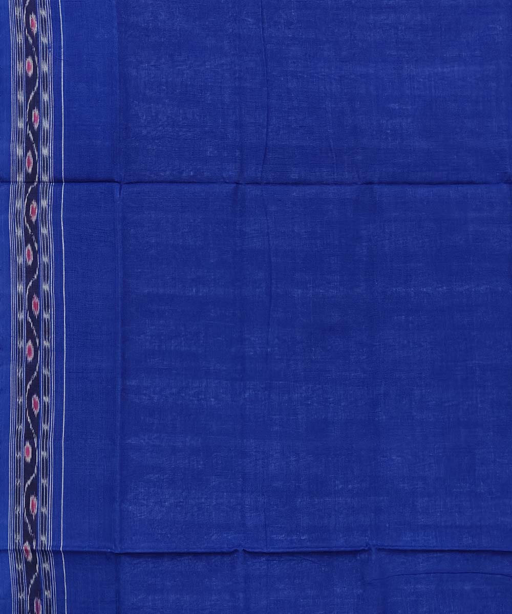 Blue white double shaded cotton handwoven sambalpuri saree