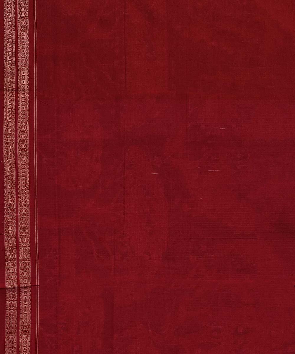 Grey red sambalpuri handwoven cotton saree
