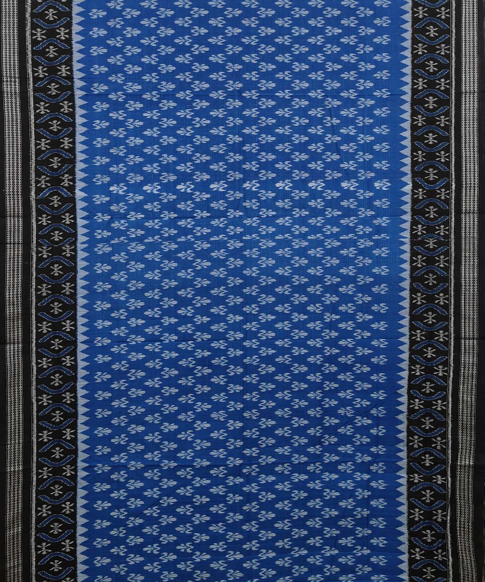 Navy blue black cotton handwoven sambalpuri saree