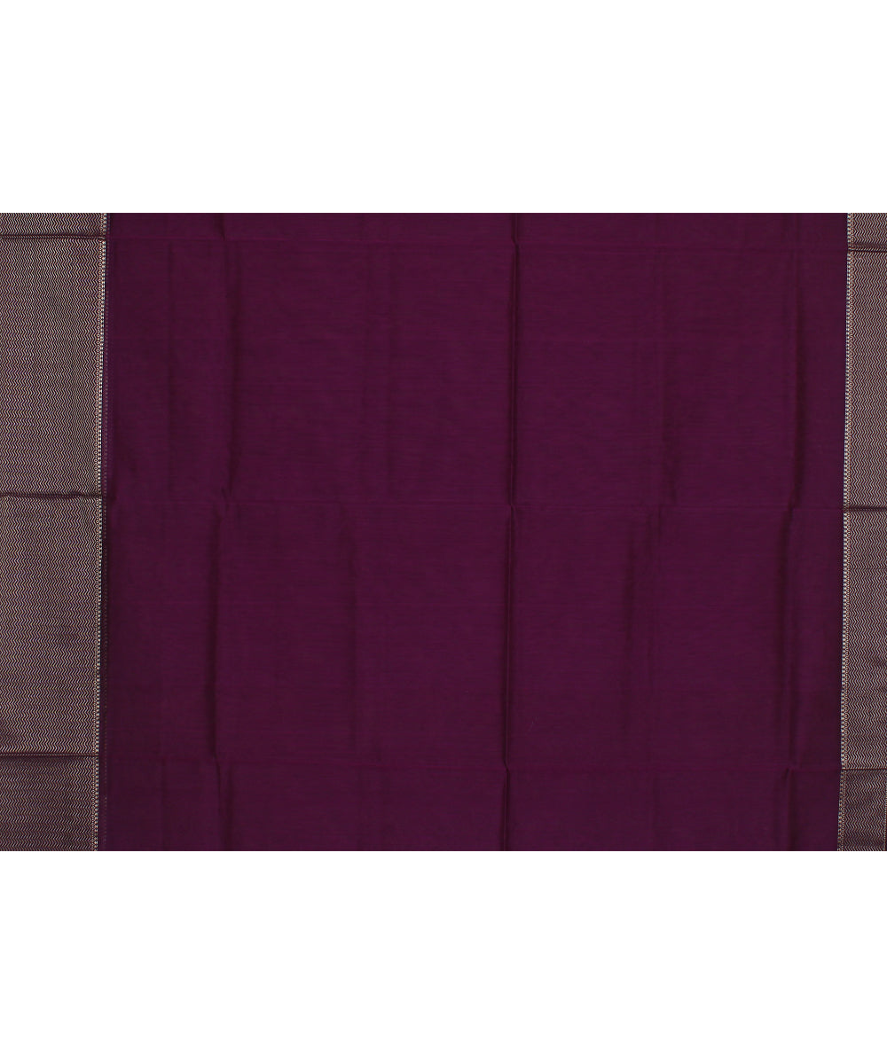 Deep purple ghicha handloom maheshwari cotton silk saree