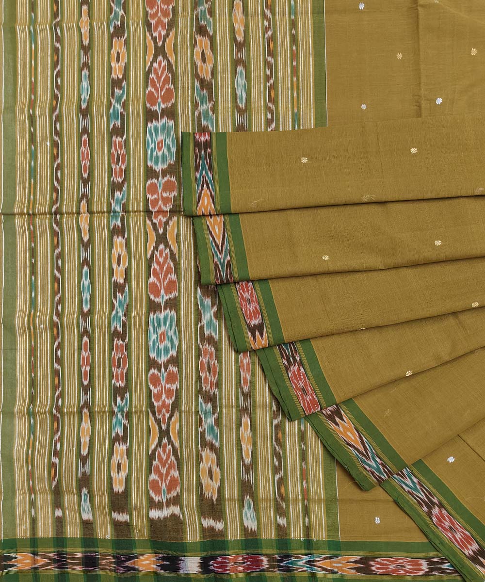 Mehndi light green Cotton Handwoven Odisha Ikat Saree