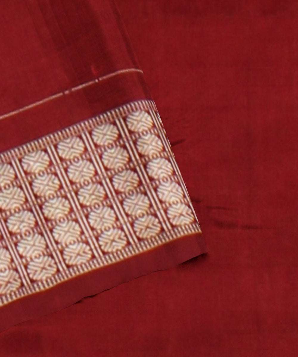 Grey maroon silk handloom sambalpuri saree