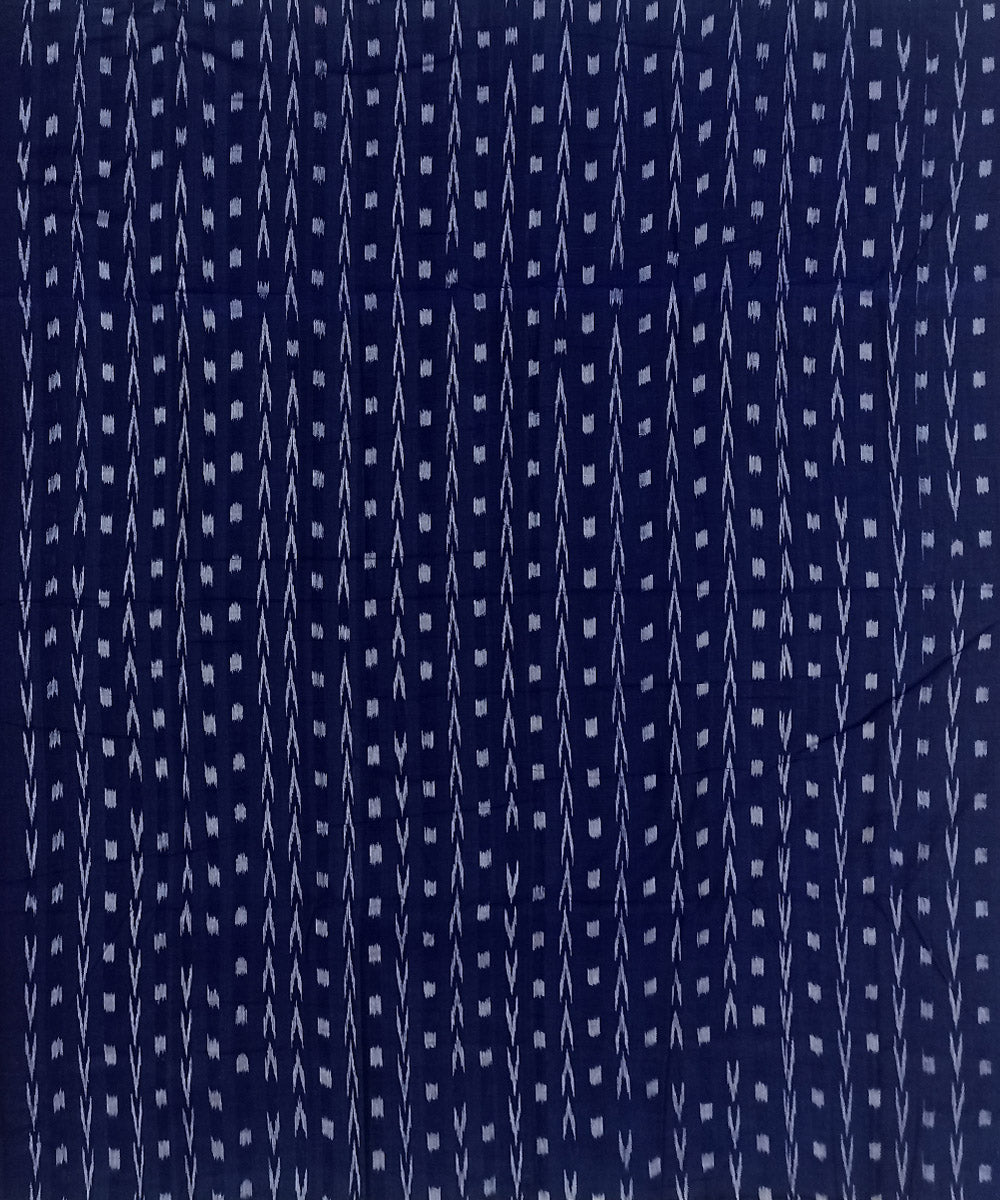 Navy blue handwoven nuapatna cotton fabric