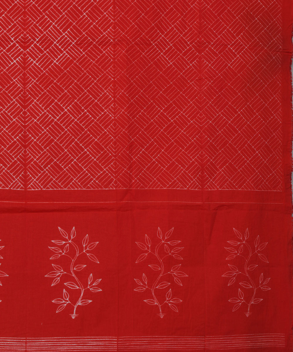 3m Red handwoven cotton shibori kurta material