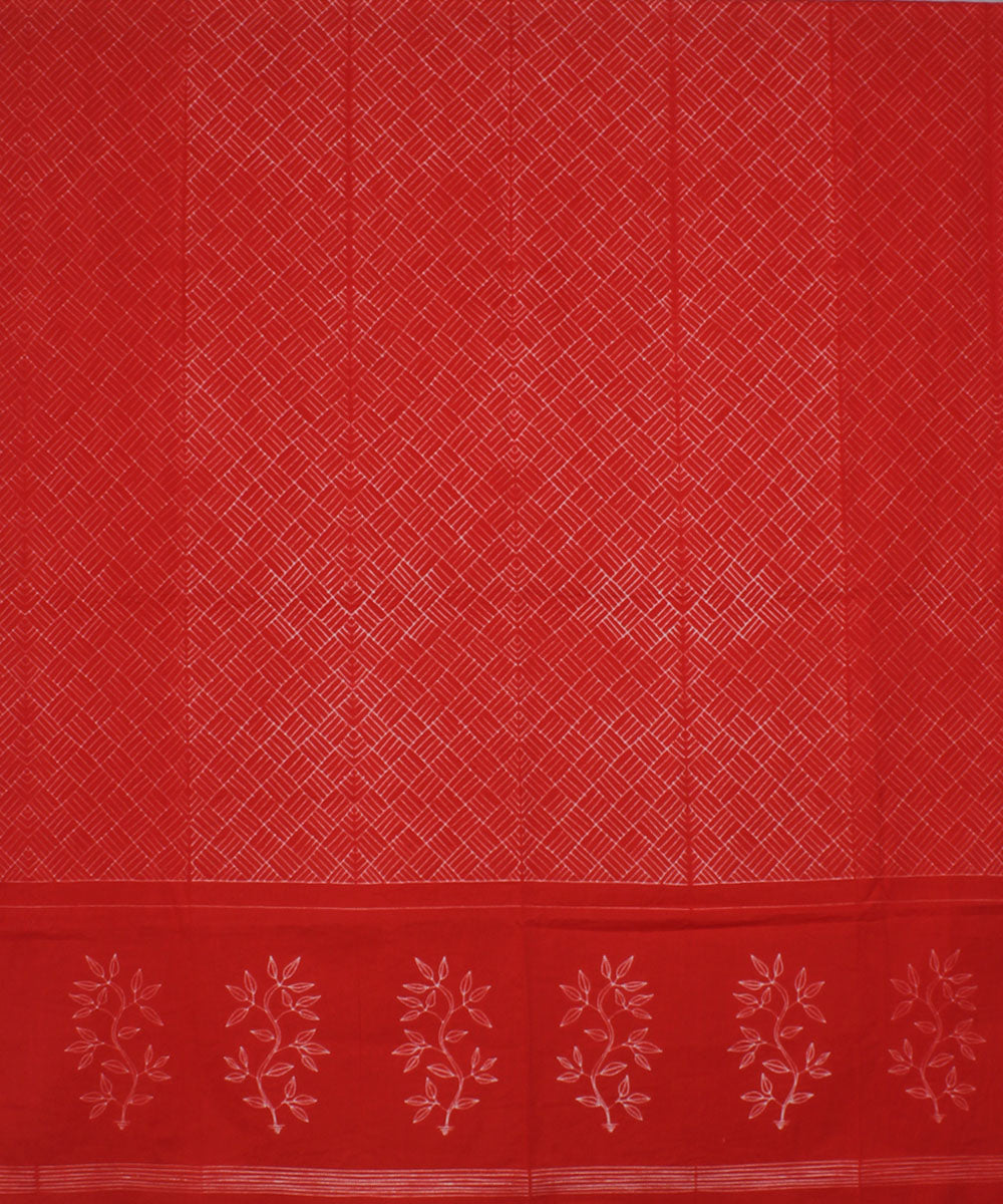 3m Red handwoven cotton shibori kurta material
