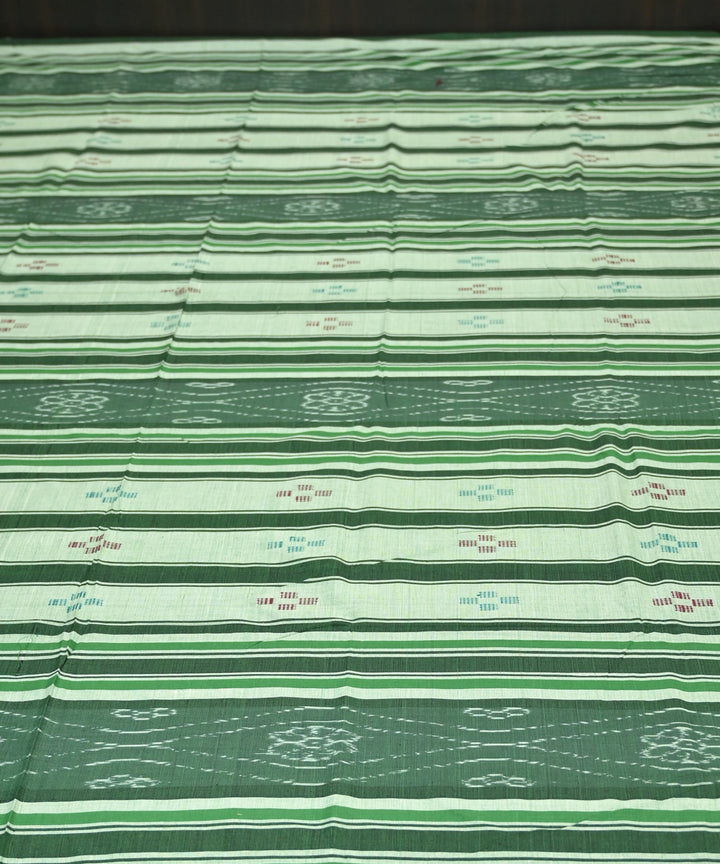 Asparagus green traditional ikat handmade cotton sambalpuri bedsheet