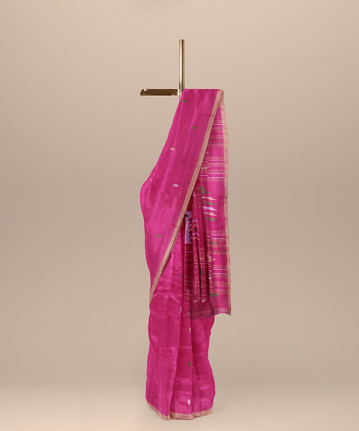 Pink cotton handloom bengal saree