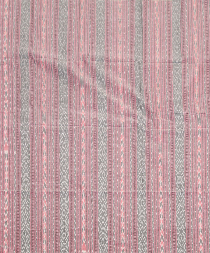 2.4 m pink grey handwoven cotton nuapatna kurta material
