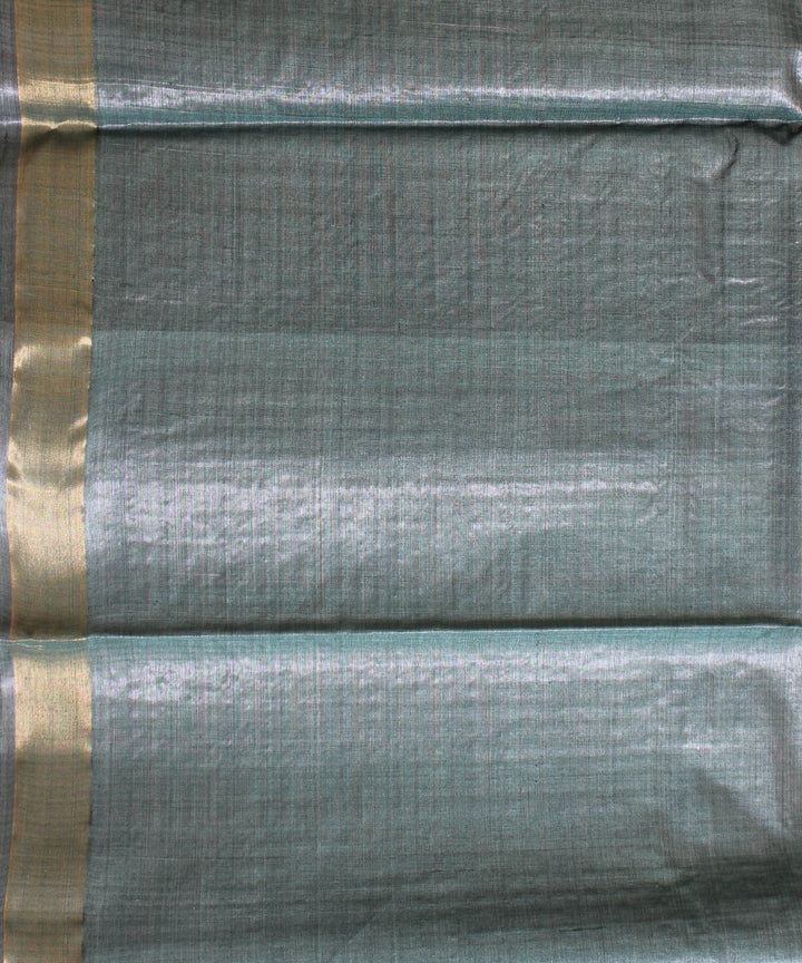 Grey chhattisgarh tussar silk handloom saree