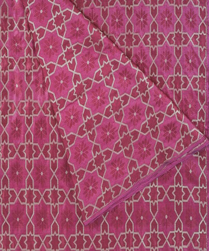 Pink handloom banarasi silk fabric