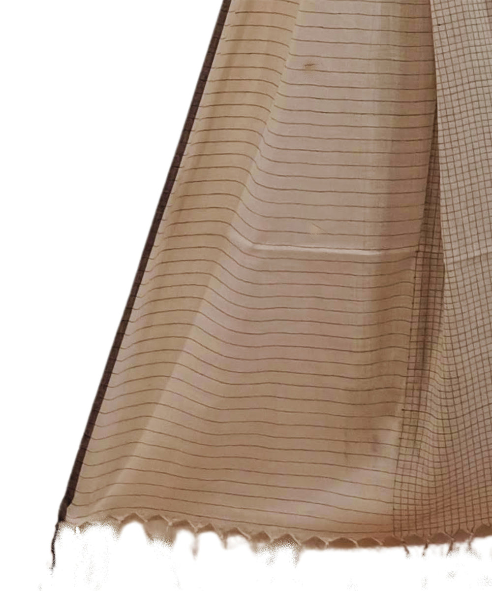 White black check handwoven cotton stole