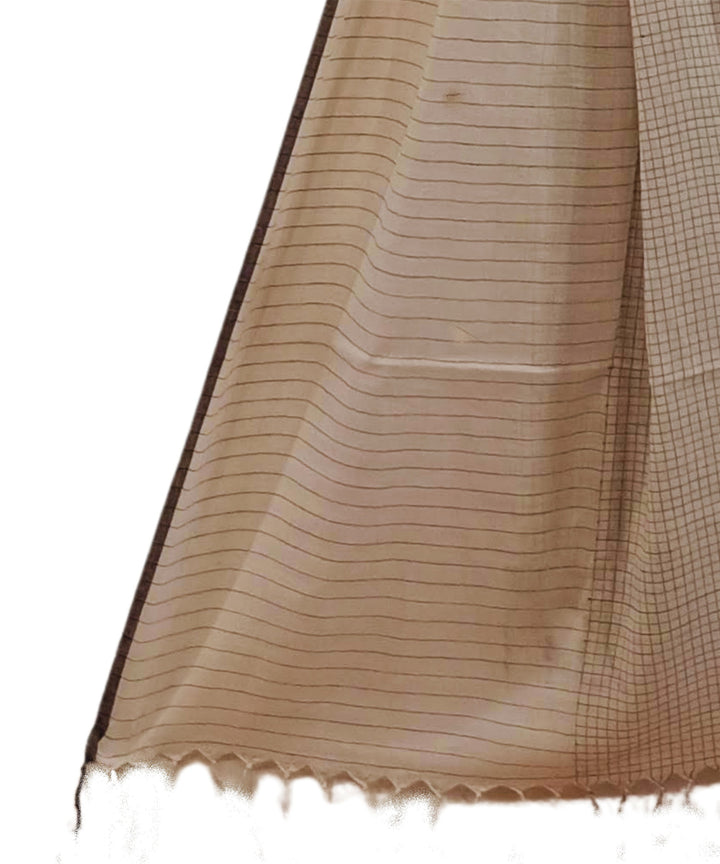 White black check handwoven cotton stole