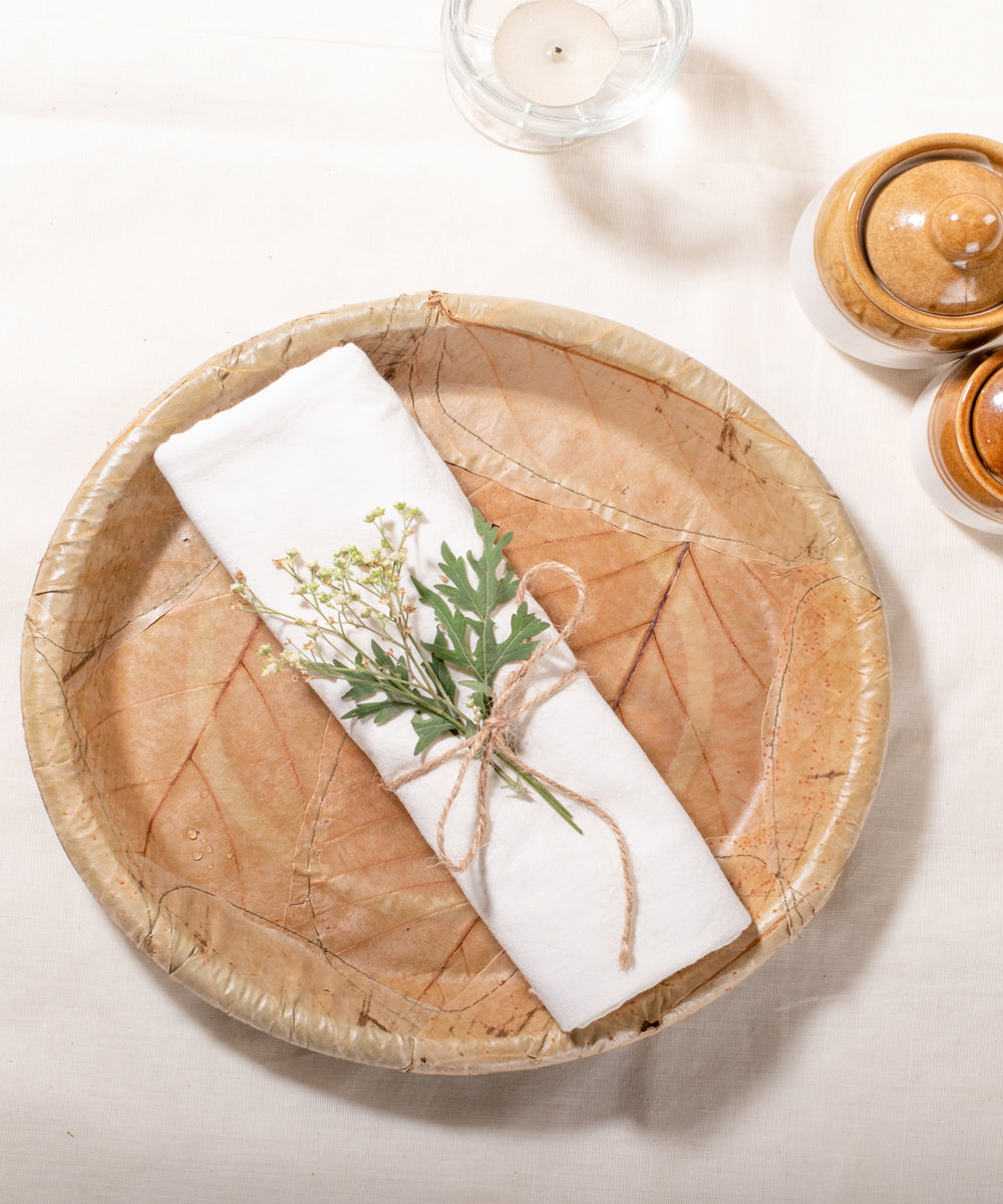 Beige Disposable  Handcrafted plates