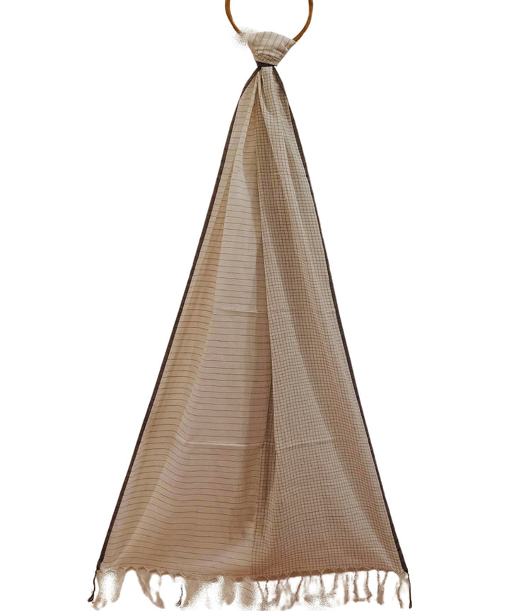 White black check handwoven cotton stole