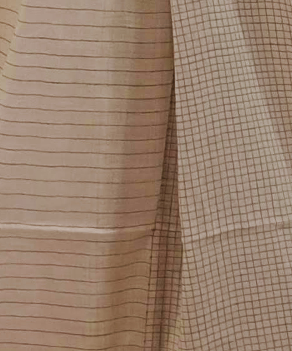 White black check handwoven cotton stole