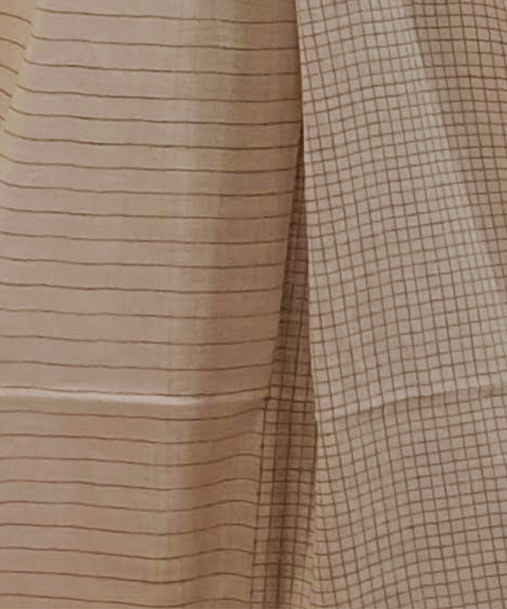 White black check handwoven cotton stole