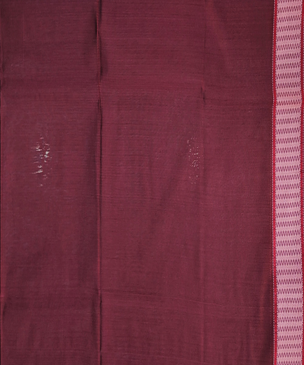 Sky blue maroon handwoven maheshwari cotton silk saree