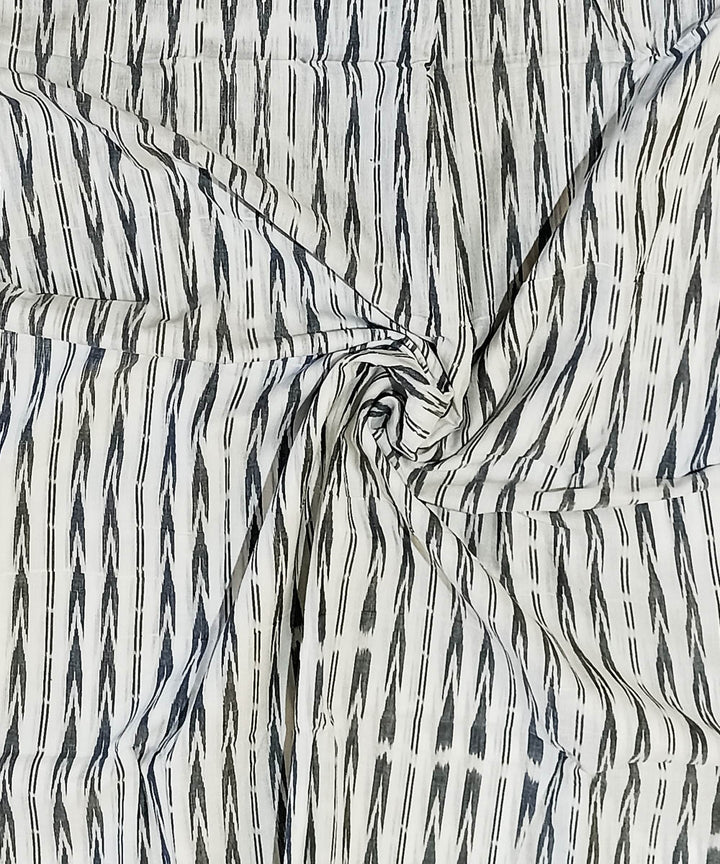 White grey handwoven nuapatna cotton fabric